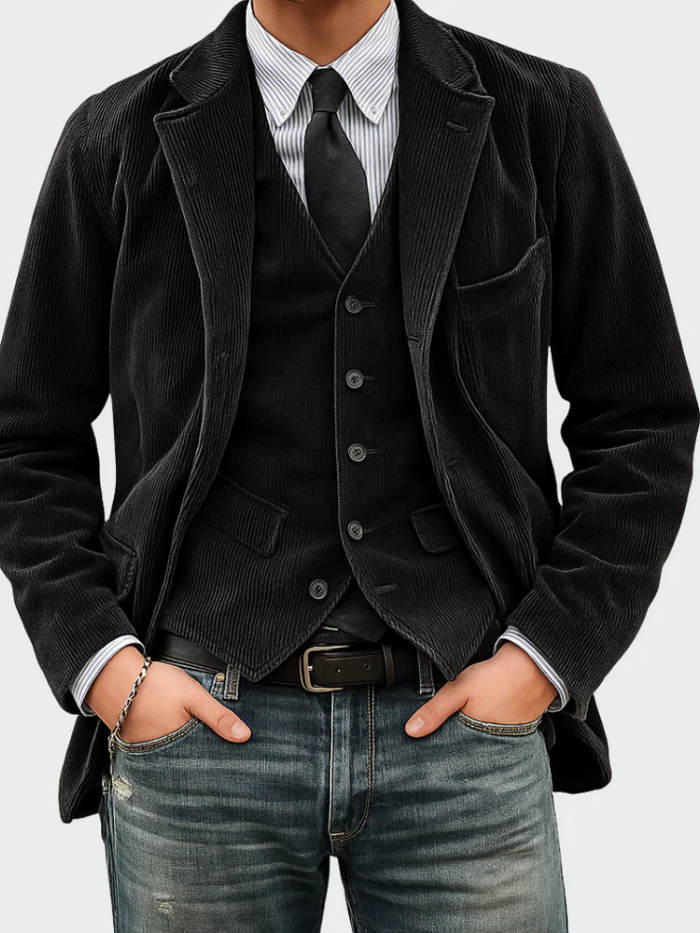 Lorenzo | Completo 2 Pezzi in Velluto: Blazer + Gilet